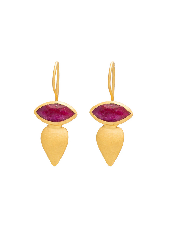 Simulated Ruby Mali earrings