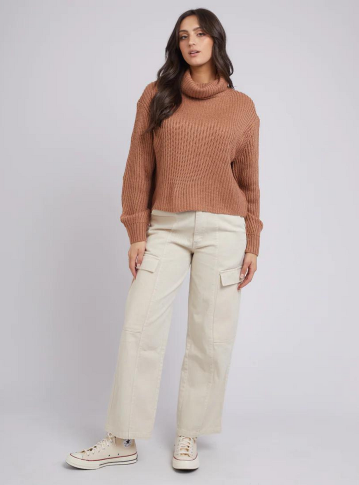 Elodie Roll Neck Knit - Tan