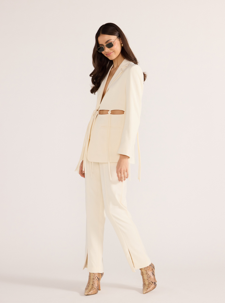 Maeve Tie Blazer - Ecru