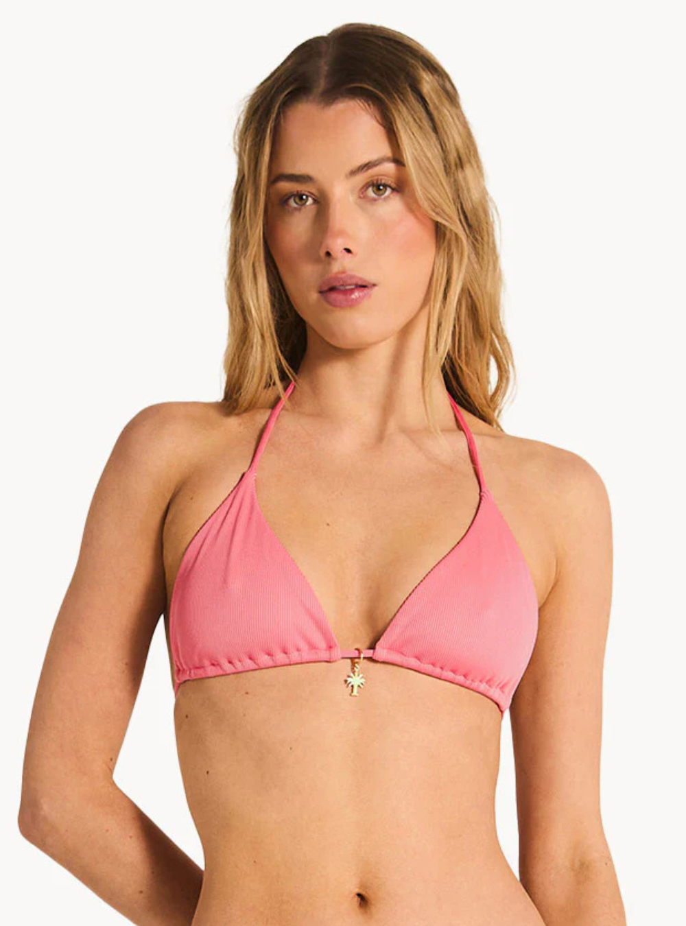 Tara Triangle Bikini Top - Coral