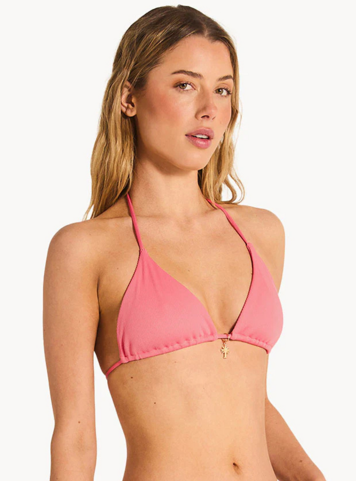 Tara Triangle Bikini Top - Coral
