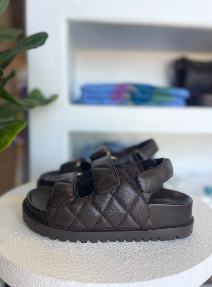 Ulyssa Sandal - Choc Leather