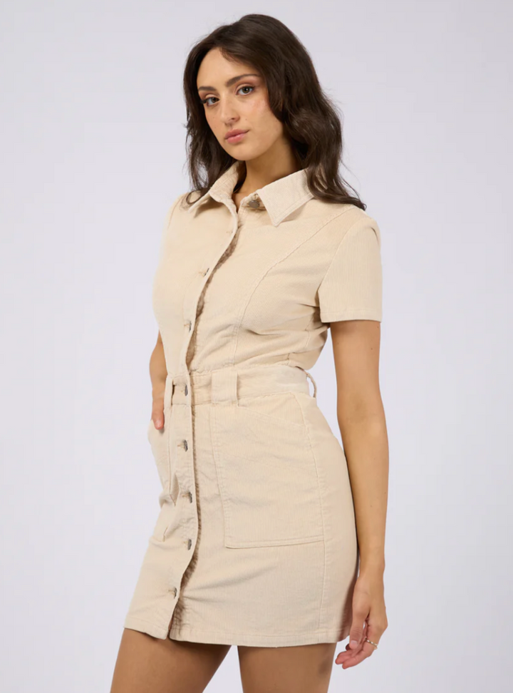 Emma Cord Dress - Vanilla