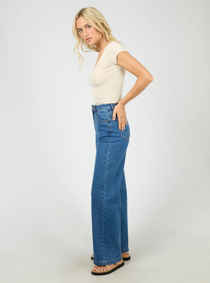 Washed Rib Scoop Neck Tee - Vanilla