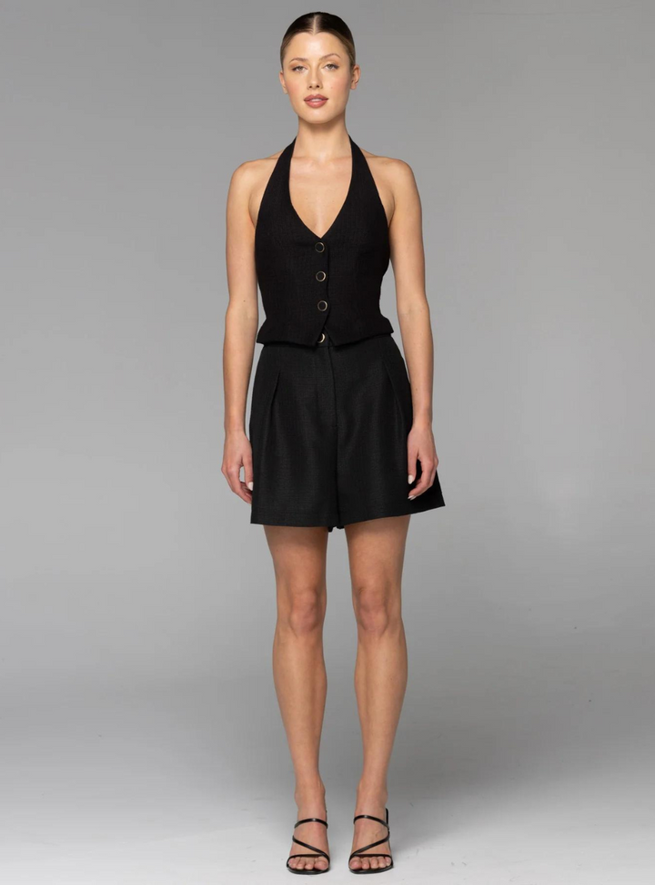 Walk This Way Boucle Vest - Black