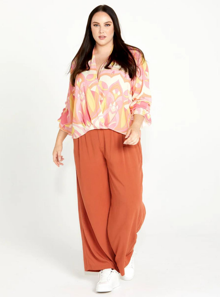 Vivienne Wide Leg Pant - Chestnut