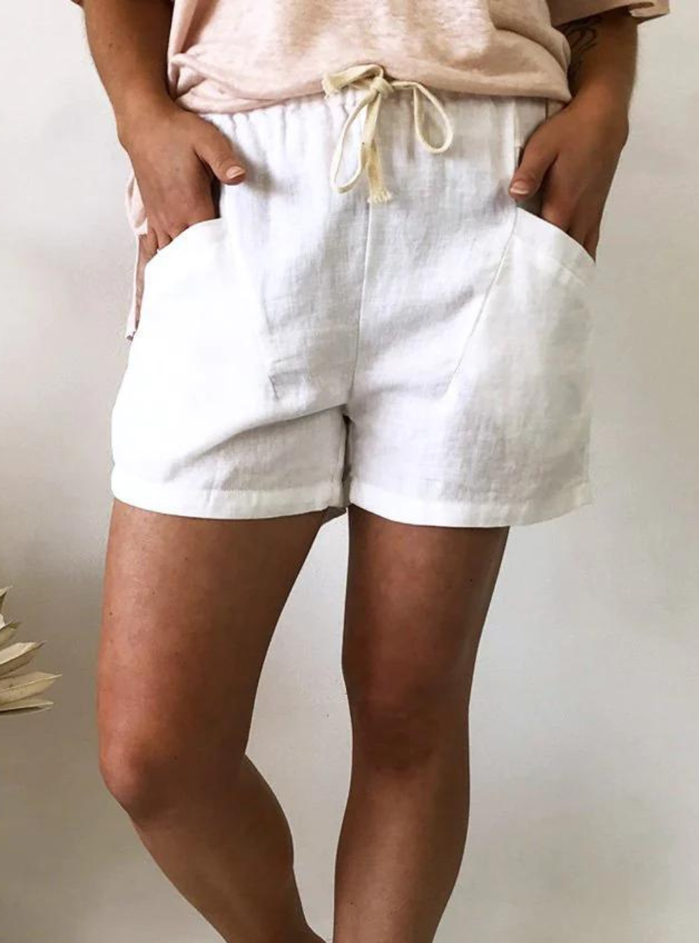 Luxe Linen Shorts - White