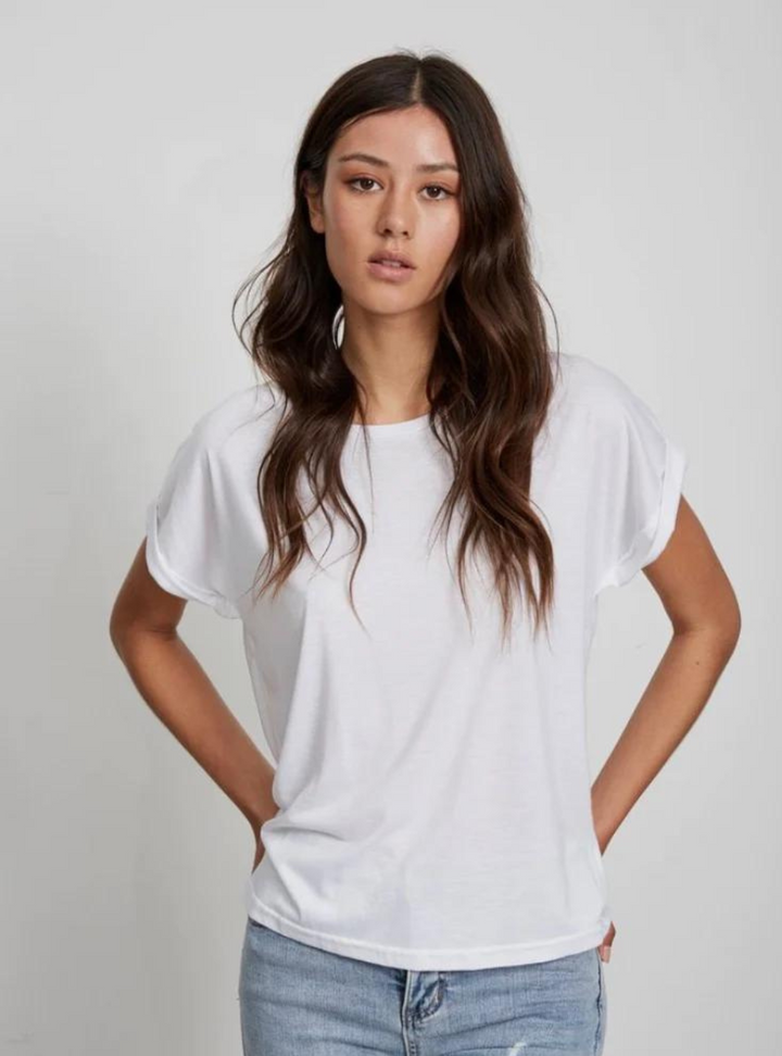 Roll Sleeve Tee - White