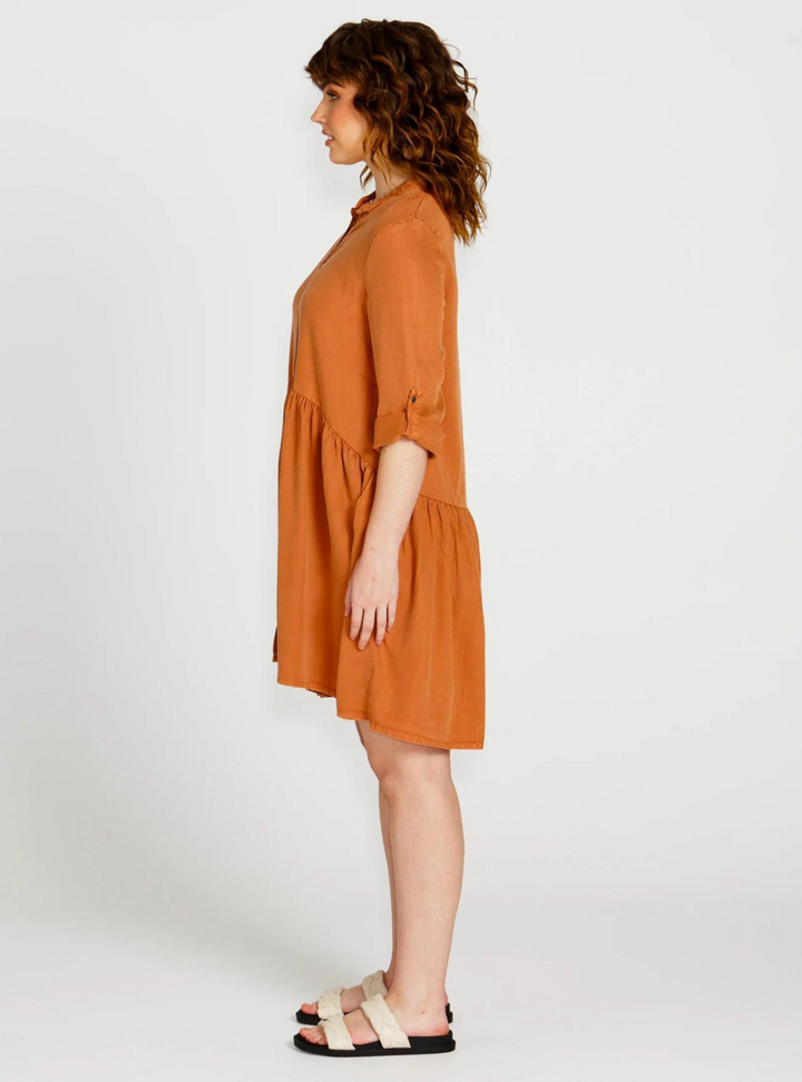 Zahlia Shirt Dress - Sandy Tan