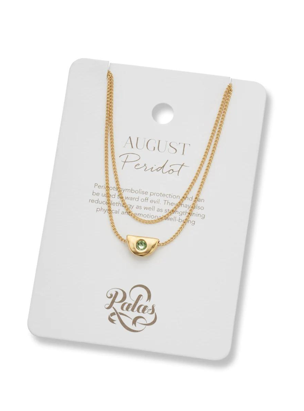 August Peridot Birthstone 18k gold plated