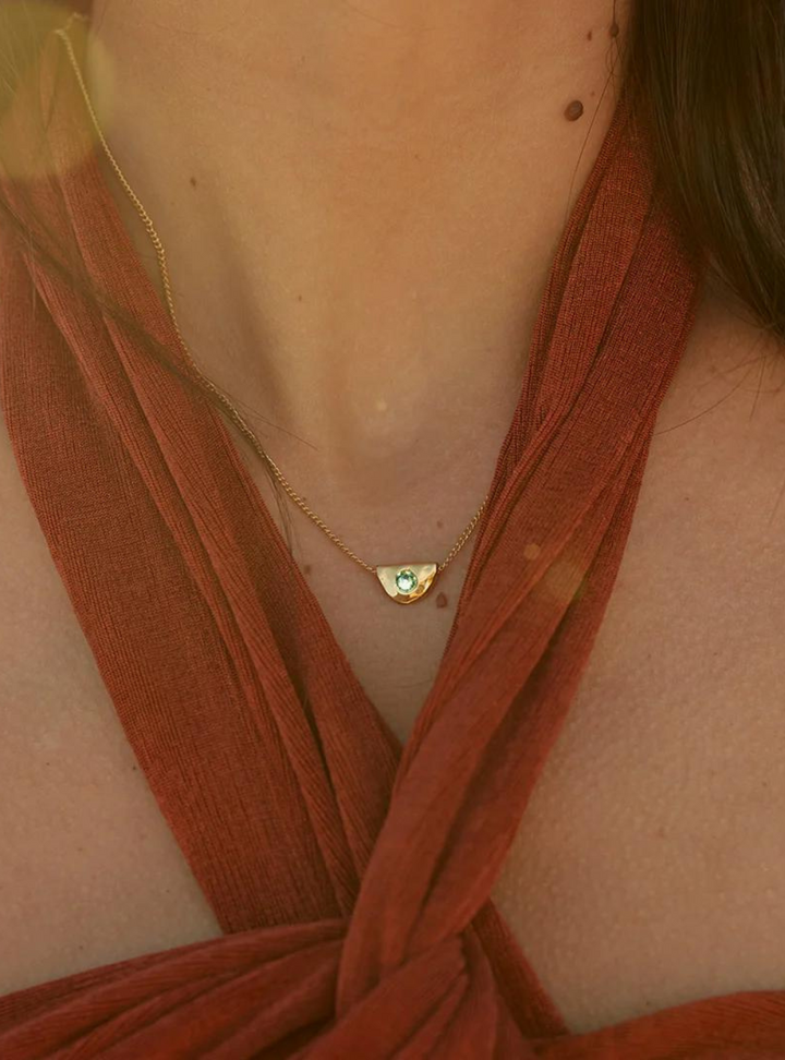 August Peridot Birthstone 18k gold plated