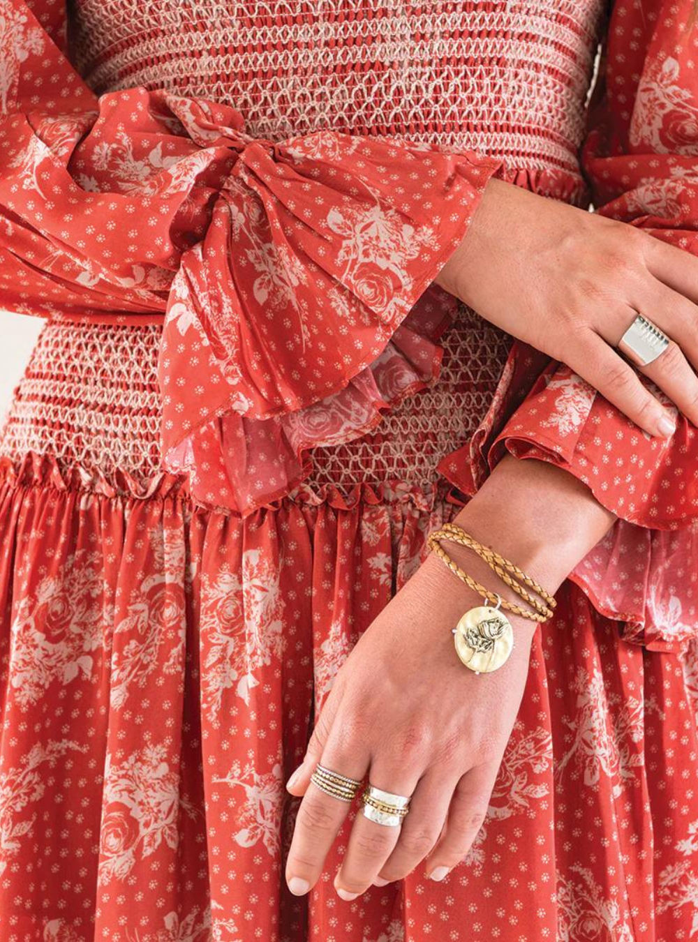 Natural Fine Leather Plaited Wrap Bracelet