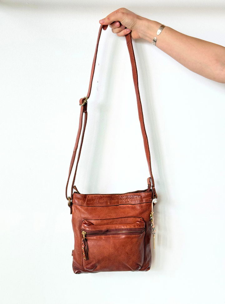 Presley Cross Body Zip Pocket Bag - Tan