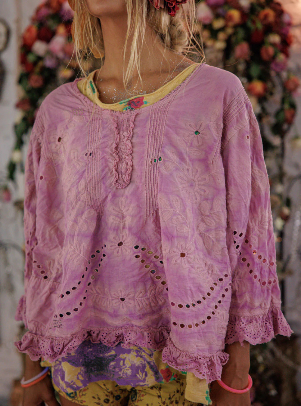 Magnolia Pearl Eyelet Wennie Blouse 2566 - Allium