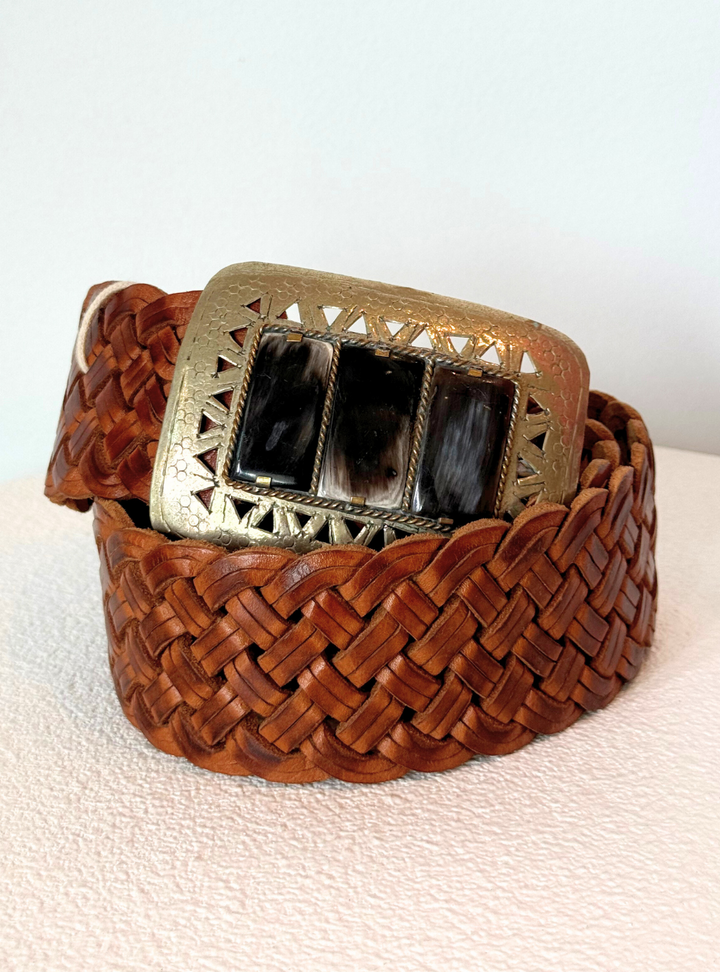 Chunky Buckle Belt - Brown