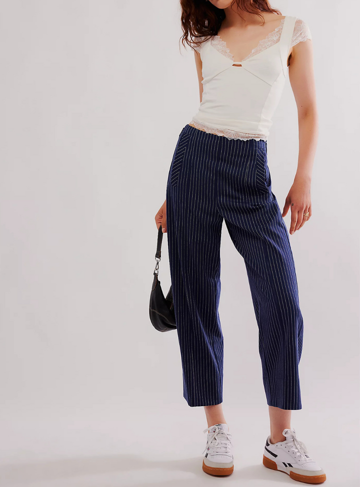 Acadia Trouser - Blue Combo Pinstripe