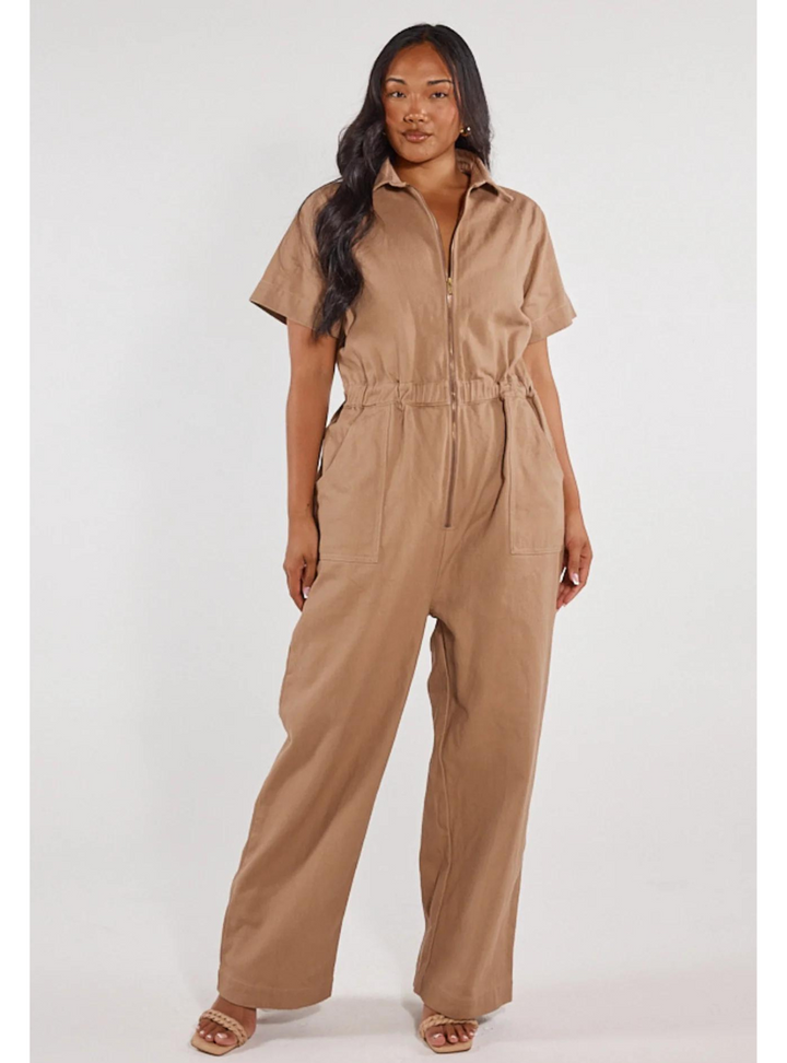 Adalita Denim Jumpsuit - Mocha