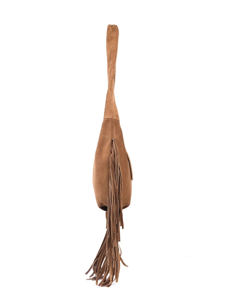 Alexis Suede Fringe Bag - Mocha