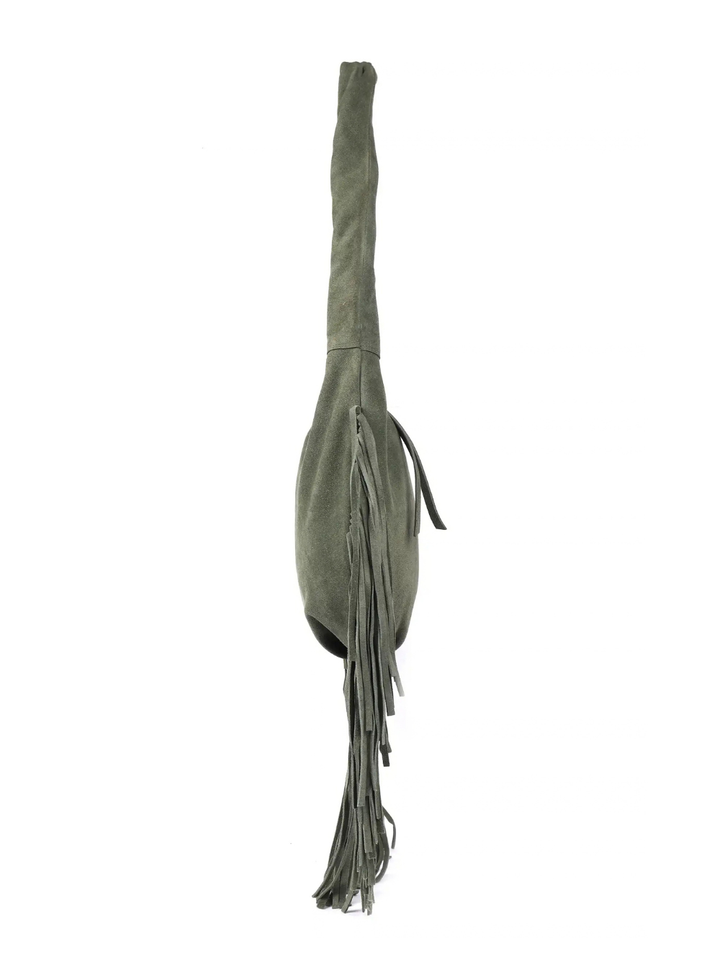 Alexis Suede Fringe Bag - Green
