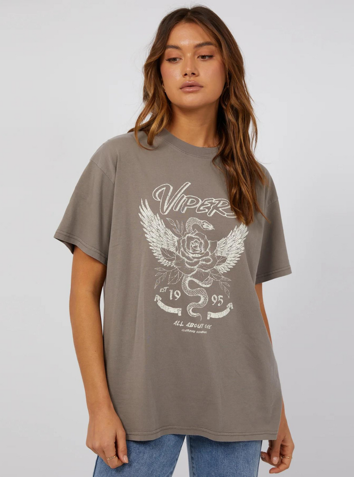 Viper Oversized Tee - Charcoal