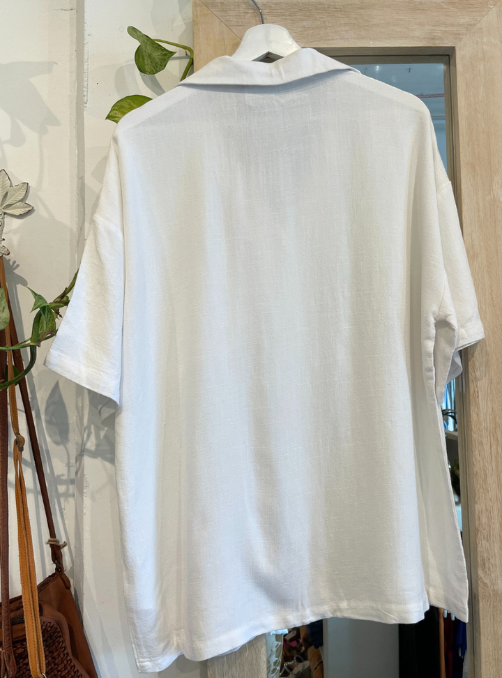 Luxe Linen Shirt - Vintage White