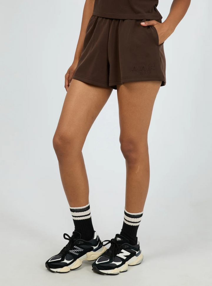 Luxe Active Track Short - Brown