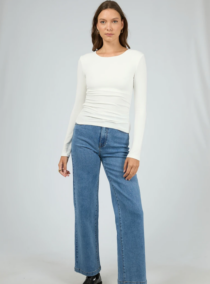 Kylie Long Sleeve Top - Vintage White