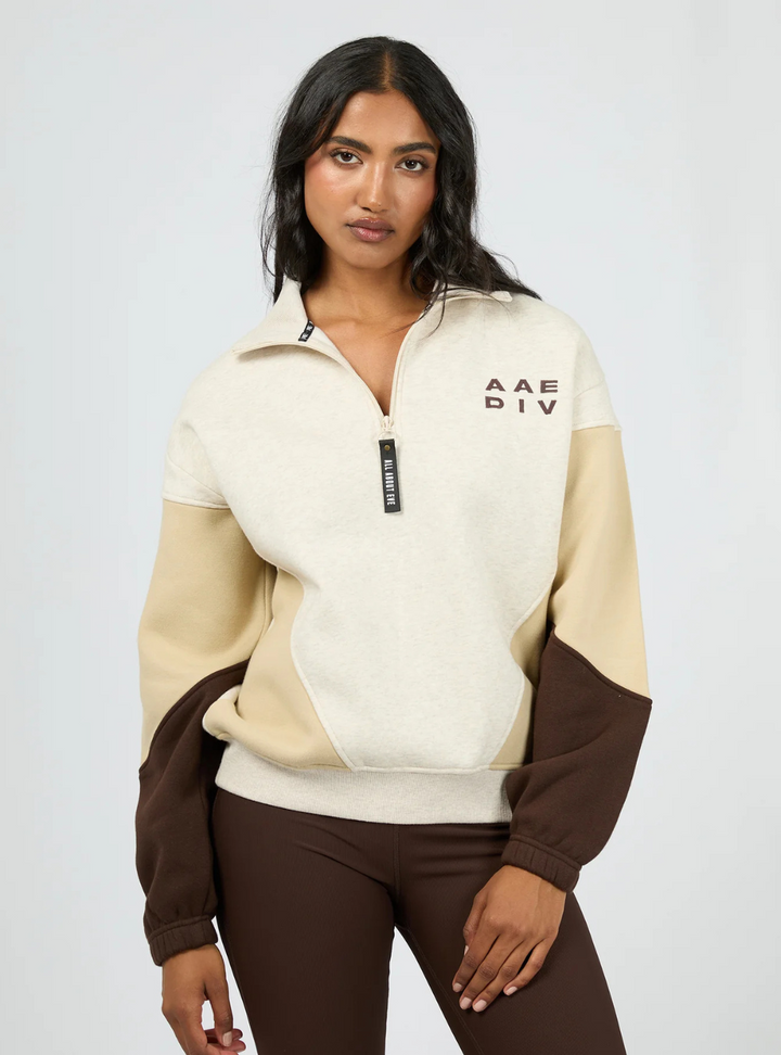 Savannah Panel 1/4 Zip - Oat
