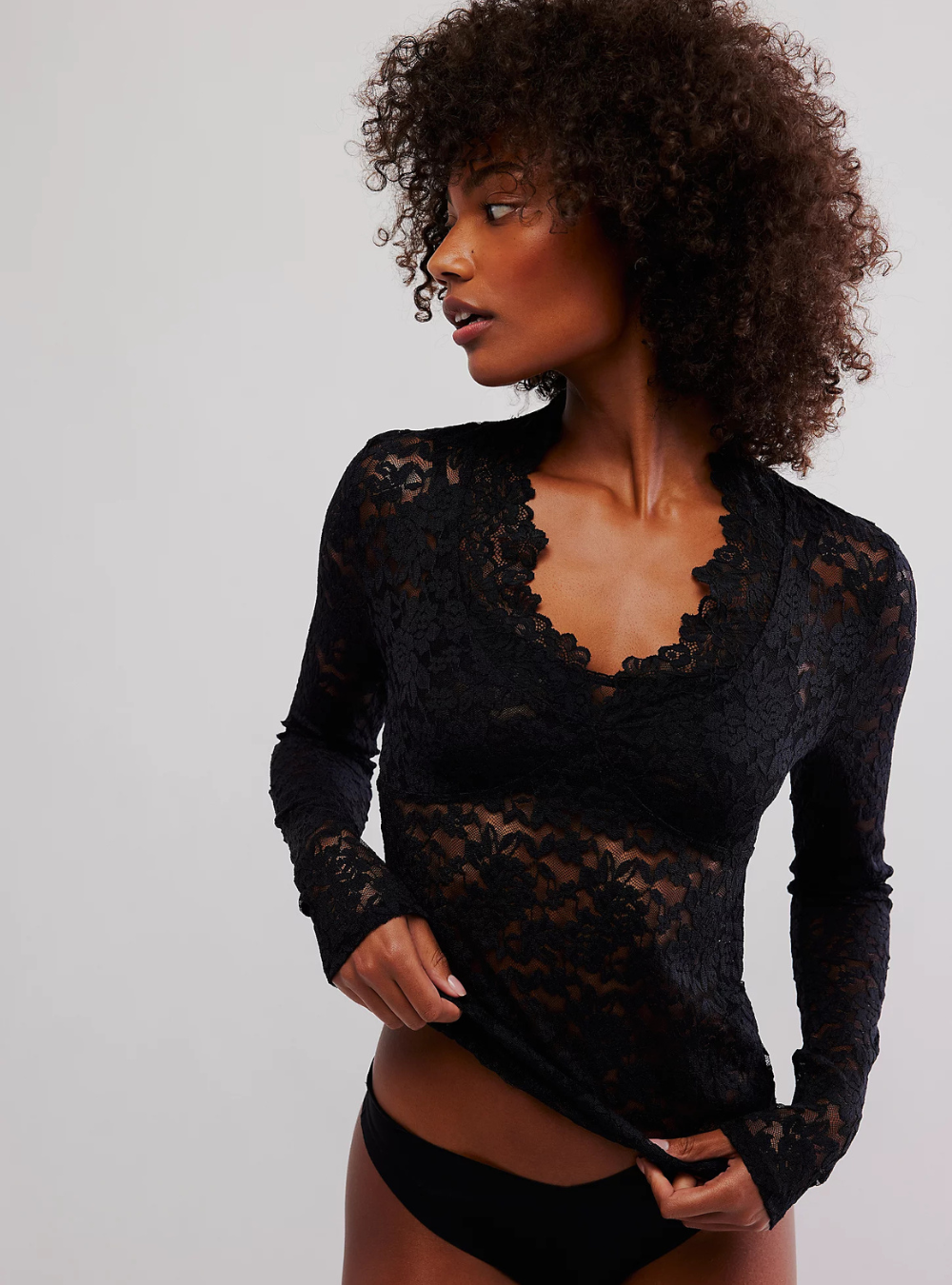 All Day Lace Long Sleeve - Black