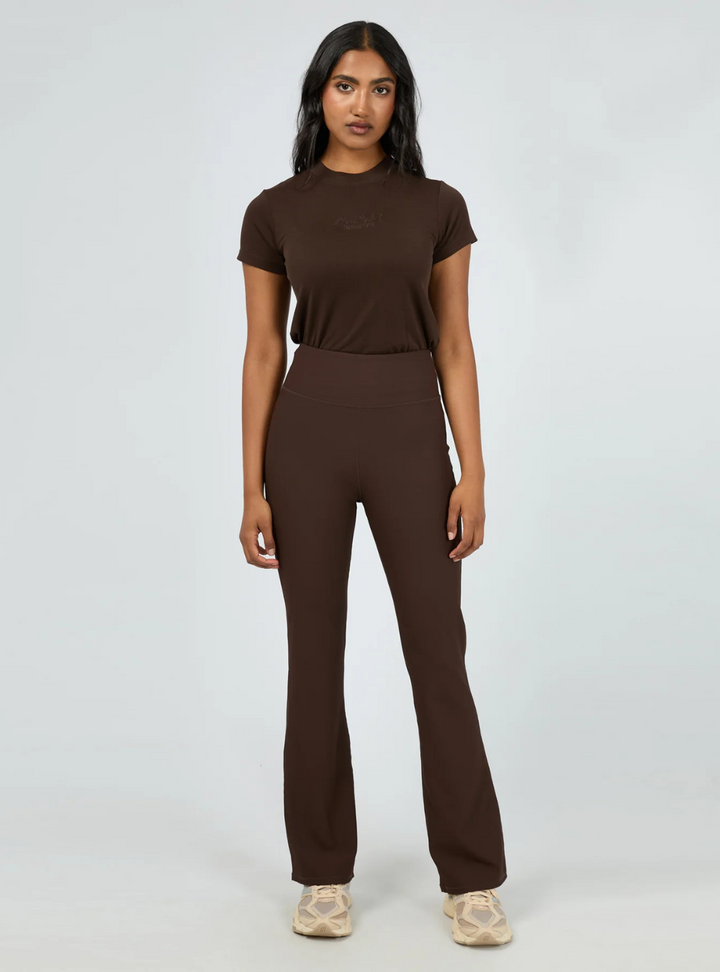 Active Rib Flare Legging - Brown