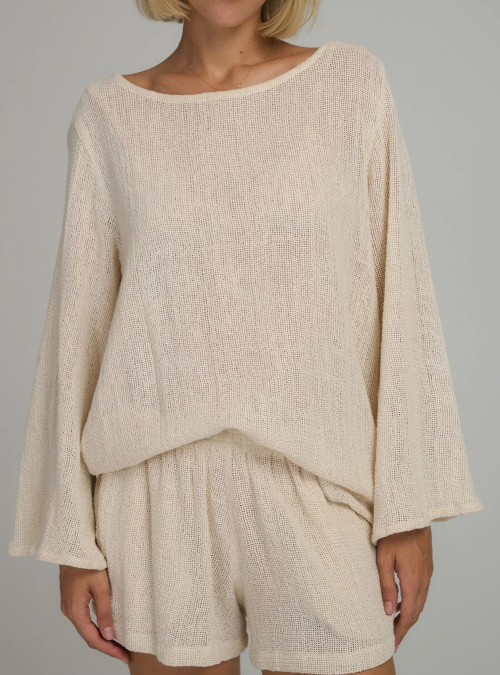 Allegra Mesh Top - Natural