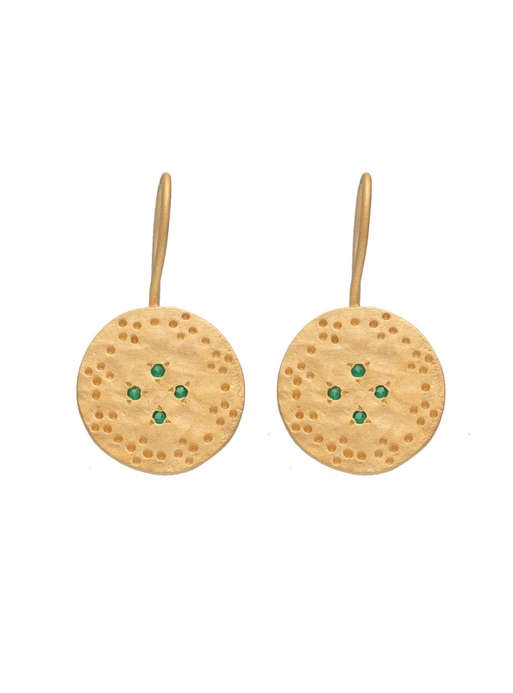 Amber Earrings - Green Zircon