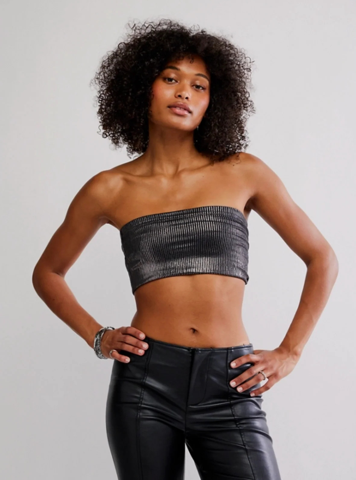 Amelia Foil Bandeau - Black Combo