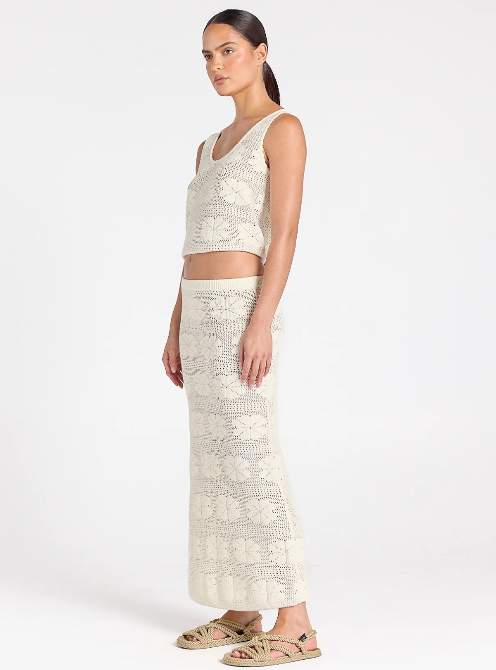 Fleur Knit Amore Skirt - Vanilla