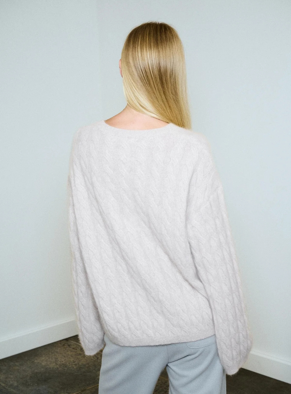 Anna Cable Jumper - Cloud