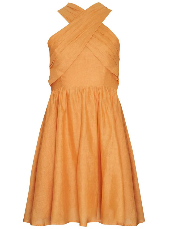 Tahiti Mini Dress - Apricot Orange
