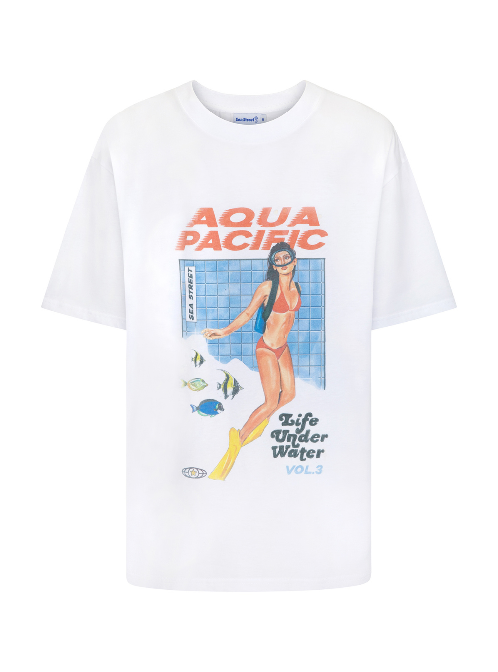 Sea Street Aqua Pacific T-Shirt - White | PRE-ORDER