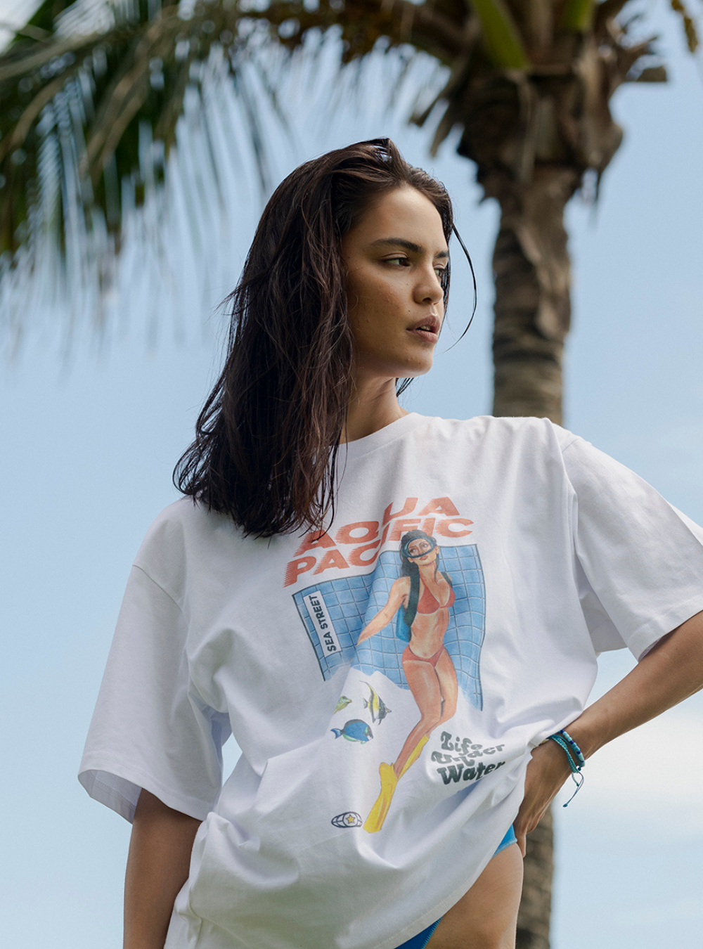 Sea Street Aqua Pacific T-Shirt - White | PRE-ORDER