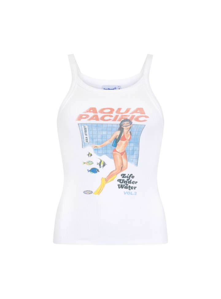 Sea Street Aqua Pacific Singlet - White | PRE-ORDER