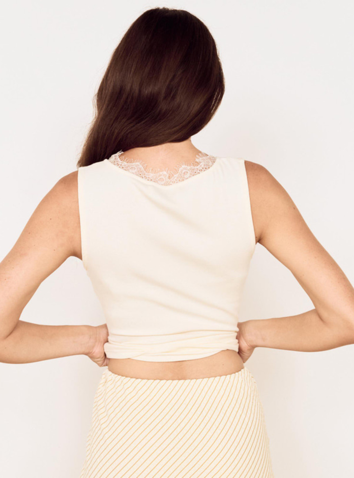 Asa Midi Skirt - Latte Stripe