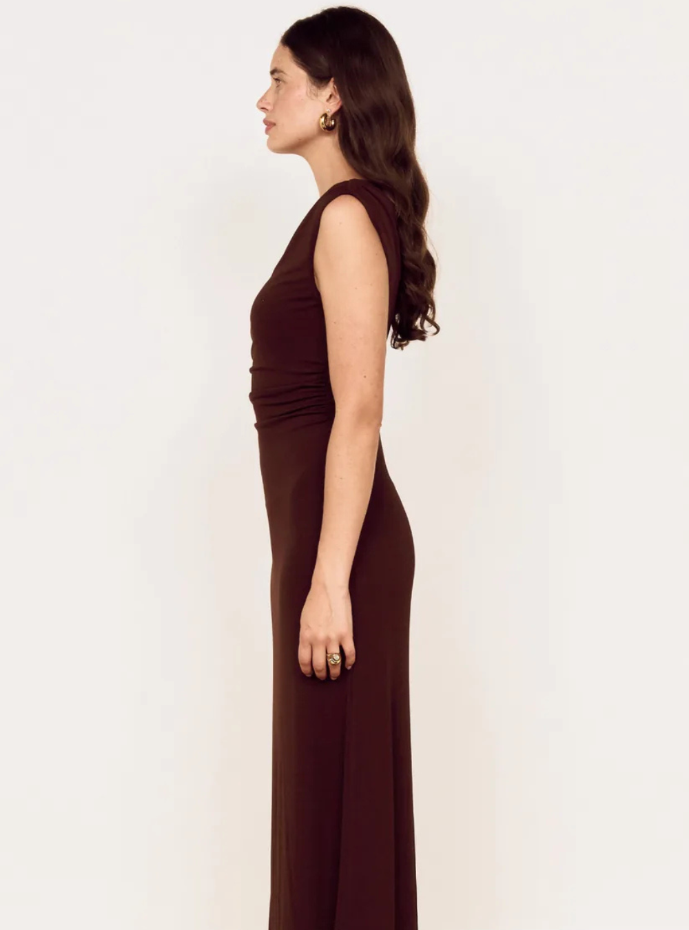 Aster Mesh Midi Dress - Chocolate