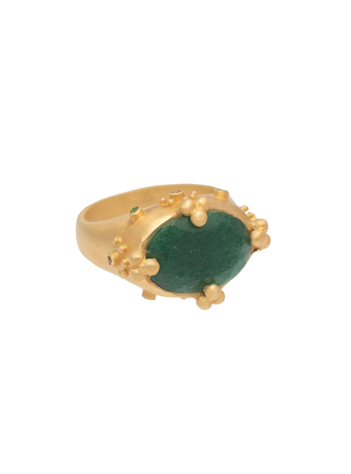 Atlas Ring - Green Aventurine &amp; Tourmaline