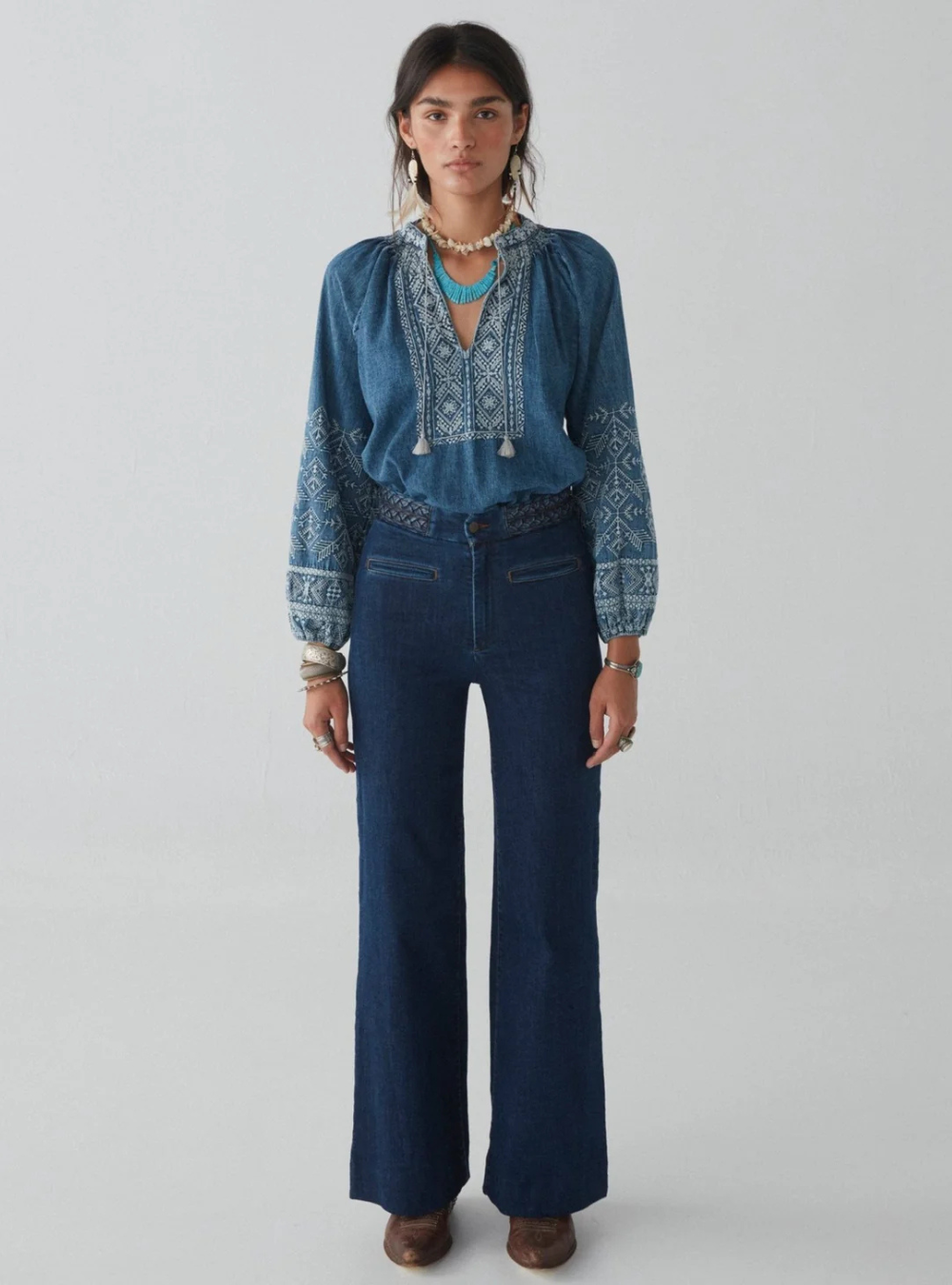 Audrey Blouse - Denim Romance