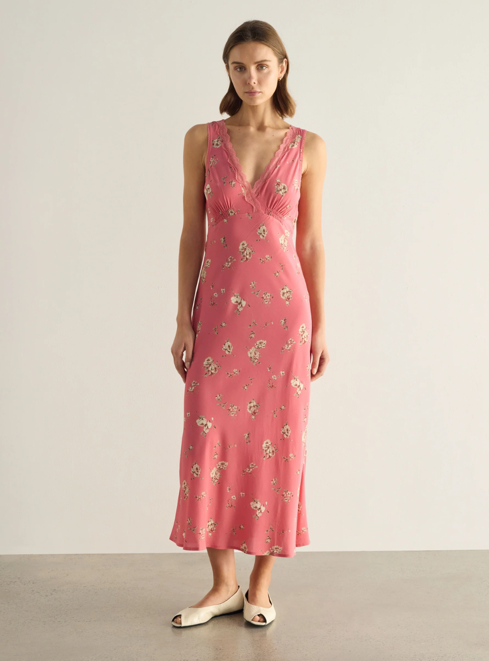 Darcy Midi Dress - Pink Isla