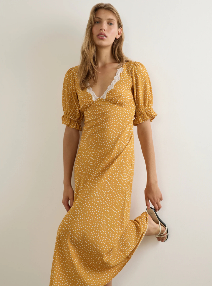 Myles Midi Dress - Mango Polka Dot