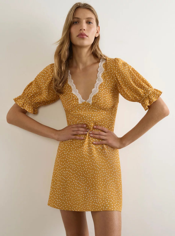 Myles Mini Dress - Mango Polka Dot