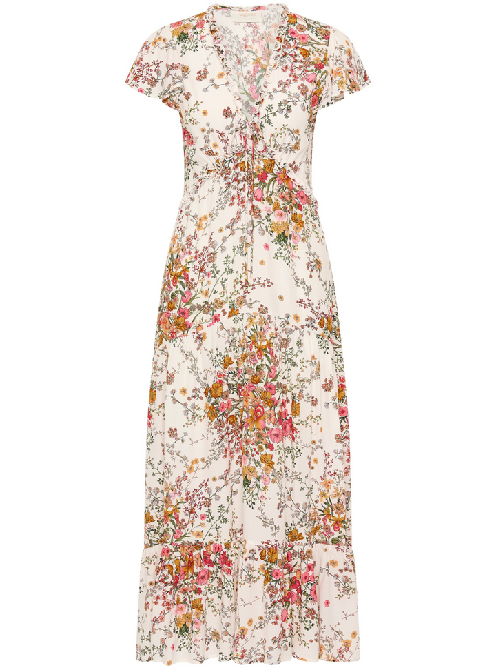 Elke Midi Dress - White Whisper Floral