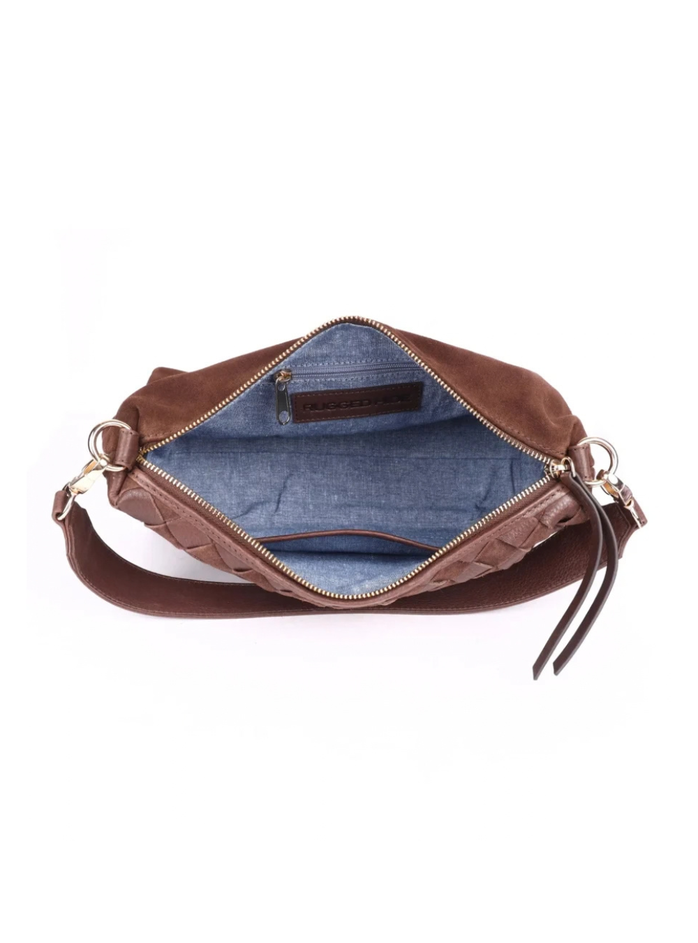 Cleo Woven Suede Small Bag - Brown