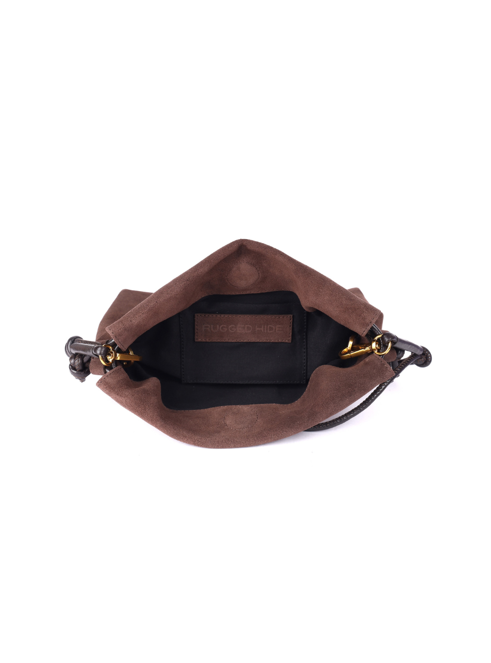 Gracie Suede Drawstring Bag - Brown