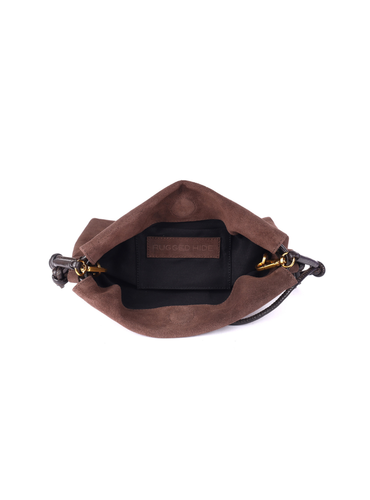 Gracie Suede Drawstring Bag - Brown